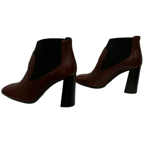 Tod’s Tronchetto Donna Calfskin Leather Ankle Boot Burgundy Size 38 Italy 8 US - Picture 6 of 16